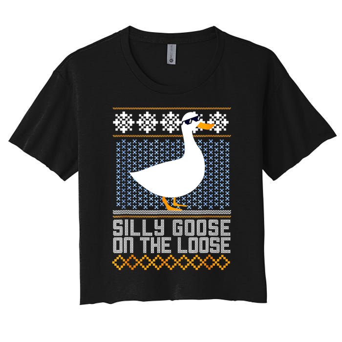 Silly Goose On The Loose Stupid And Silly Goose Women's Crop Top Tee