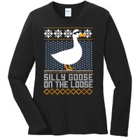 Silly Goose On The Loose Stupid And Silly Goose Ladies Long Sleeve Shirt