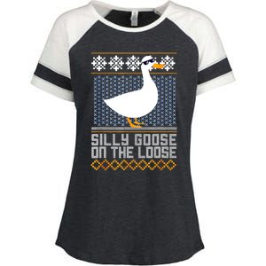 Silly Goose On The Loose Stupid And Silly Goose Enza Ladies Jersey Colorblock Tee