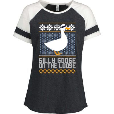 Silly Goose On The Loose Stupid And Silly Goose Enza Ladies Jersey Colorblock Tee