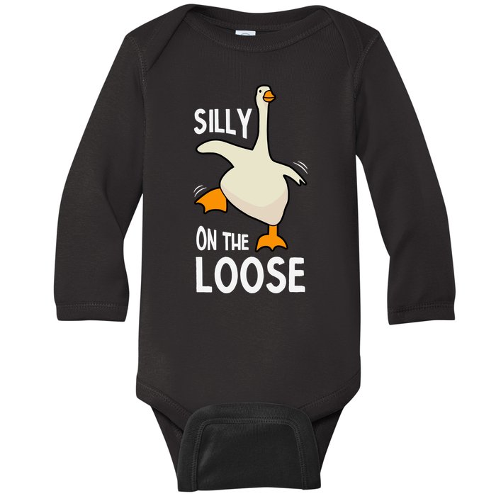 Silly Goose On The Loose Stupid And Silly Goose Baby Long Sleeve Bodysuit