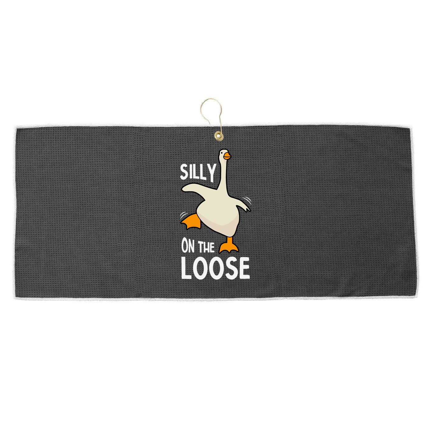 Silly Goose On The Loose Stupid And Silly Goose Large Microfiber Waffle Golf Towel