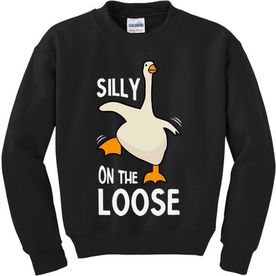 Silly Goose On The Loose Stupid And Silly Goose Kids Sweatshirt