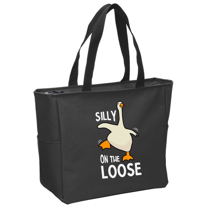 Silly Goose On The Loose Stupid And Silly Goose Zip Tote Bag