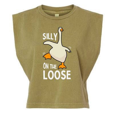 Silly Goose On The Loose Stupid And Silly Goose Garment-Dyed Women's Muscle Tee