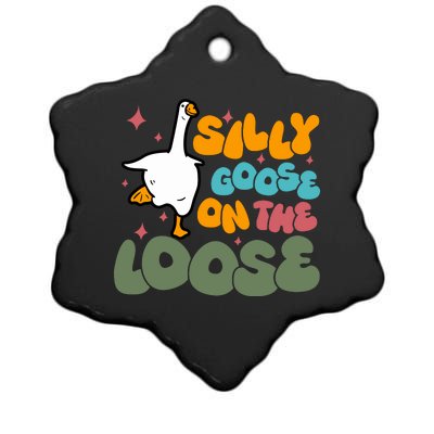 Silly Goose On The Loose Stupid And Silly Goose Ceramic Star Ornament