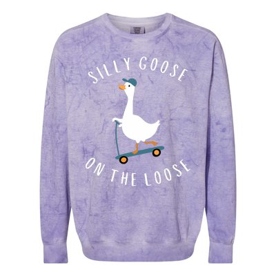 Silly Goose On The Loose Colorblast Crewneck Sweatshirt