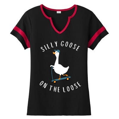 Silly Goose On The Loose Ladies Halftime Notch Neck Tee