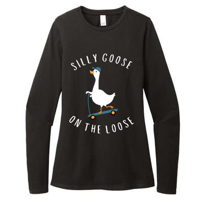 Silly Goose On The Loose Womens CVC Long Sleeve Shirt