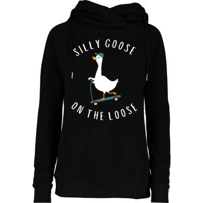 Silly Goose On The Loose Womens Funnel Neck Pullover Hood