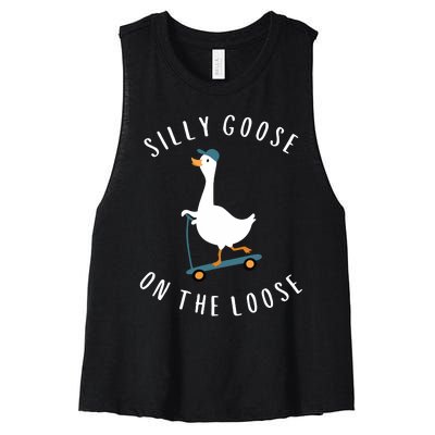 Silly Goose On The Loose Women's Racerback Cropped Tank