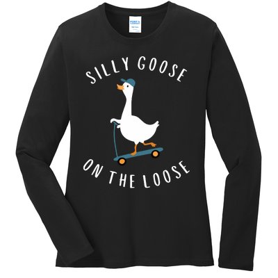 Silly Goose On The Loose Ladies Long Sleeve Shirt