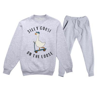 Silly Goose On The Loose Premium Crewneck Sweatsuit Set