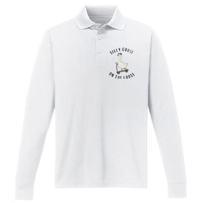 Silly Goose On The Loose Performance Long Sleeve Polo