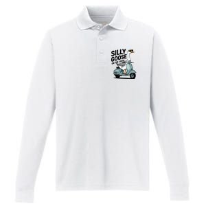 Silly Goose On The Loose Performance Long Sleeve Polo