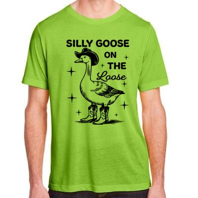 Silly Goose On The Loose Funny Cowgirl Adult ChromaSoft Performance T-Shirt