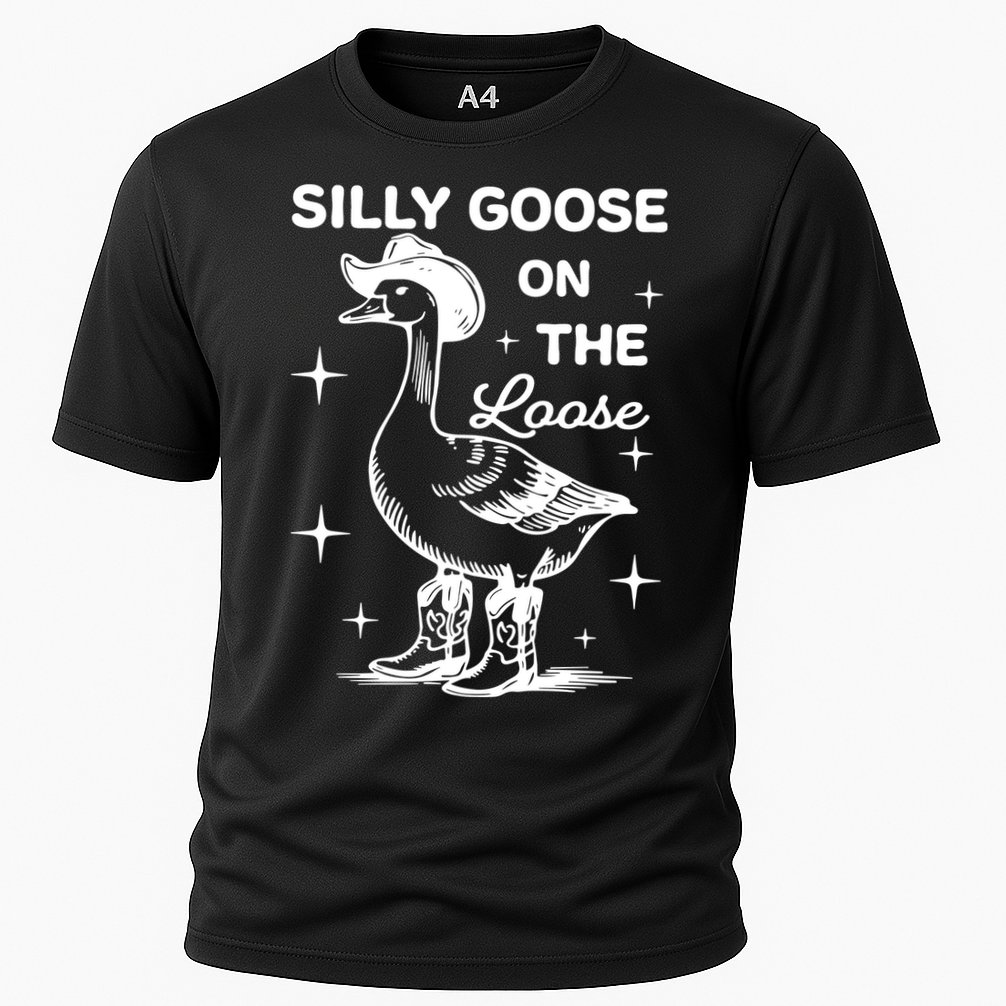Silly Goose On The Loose Funny Cowgirl Cooling Performance Crew T-Shirt