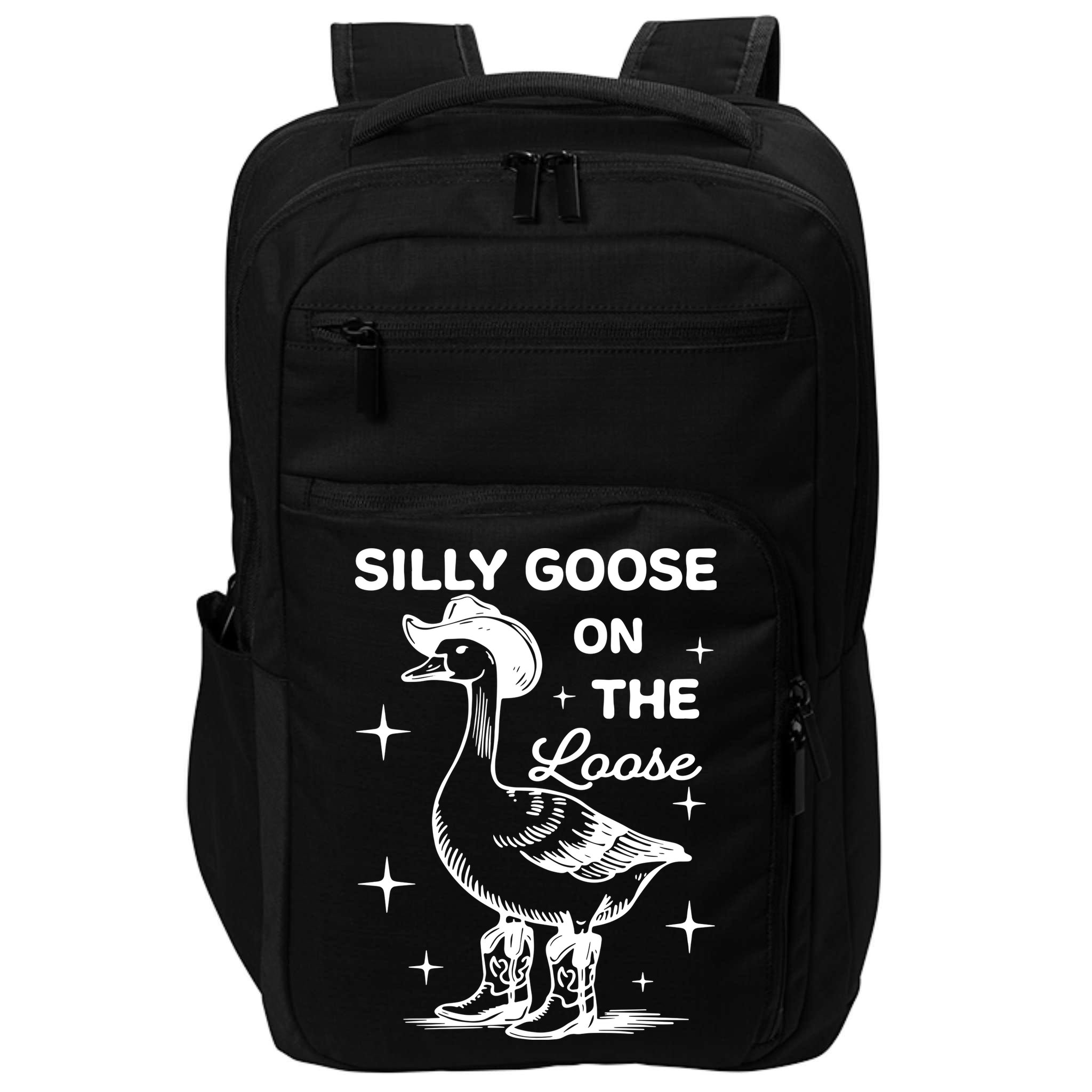 Silly Goose On The Loose Funny Cowgirl Impact Tech Backpack