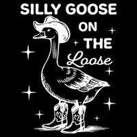 Silly Goose On The Loose Funny Cowgirl Button