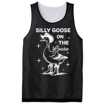 Silly Goose On The Loose Funny Cowgirl Mesh Reversible Basketball Jersey Tank