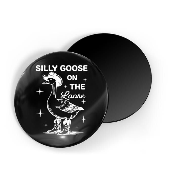 Silly Goose On The Loose Funny Cowgirl Magnet