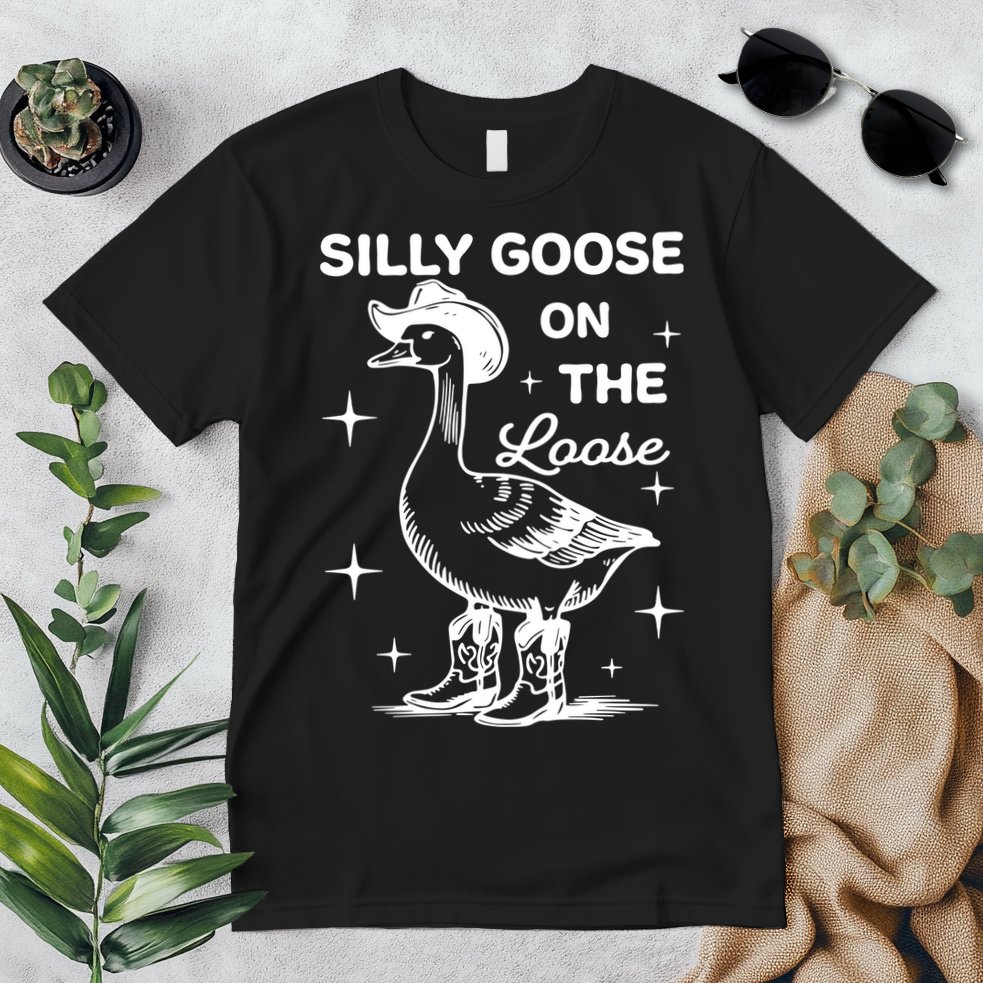Silly Goose On The Loose Funny Cowgirl Premium T-Shirt