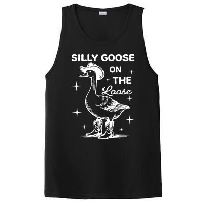 Silly Goose On The Loose Funny Cowgirl PosiCharge Competitor Tank