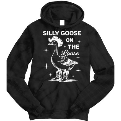 Silly Goose On The Loose Funny Cowgirl Tie Dye Hoodie