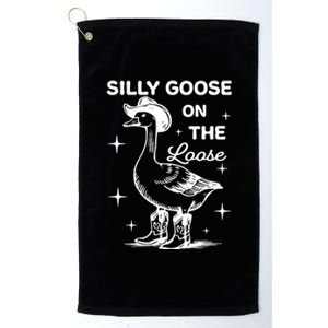 Silly Goose On The Loose Funny Cowgirl Platinum Collection Golf Towel