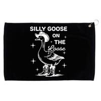 Silly Goose On The Loose Funny Cowgirl Grommeted Golf Towel