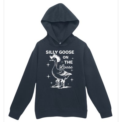 Silly Goose On The Loose Funny Cowgirl Urban Pullover Hoodie