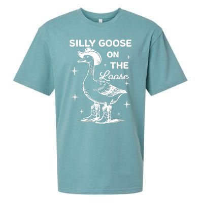 Silly Goose On The Loose Funny Cowgirl Sueded Cloud Jersey T-Shirt