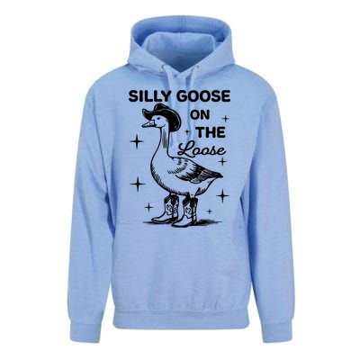 Silly Goose On The Loose Funny Cowgirl Unisex Surf Hoodie