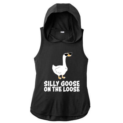 Silly Goose On The Loose Funny Meme Ladies PosiCharge Tri-Blend Wicking Draft Hoodie Tank