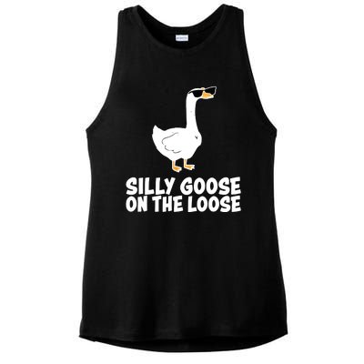 Silly Goose On The Loose Funny Meme Ladies PosiCharge Tri-Blend Wicking Tank