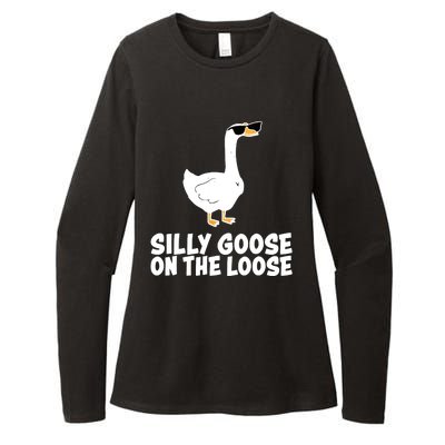 Silly Goose On The Loose Funny Meme Womens CVC Long Sleeve Shirt