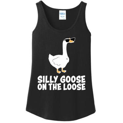 Silly Goose On The Loose Funny Meme Ladies Essential Tank