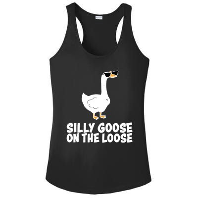 Silly Goose On The Loose Funny Meme Ladies PosiCharge Competitor Racerback Tank