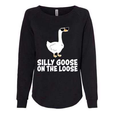 Silly Goose On The Loose Funny Meme Womens California Wash Sweatshirt