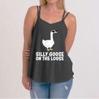 Silly Goose On The Loose Funny Meme Women's Strappy Tank