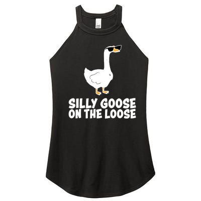 Silly Goose On The Loose Funny Meme Women's Perfect Tri Rocker Tank