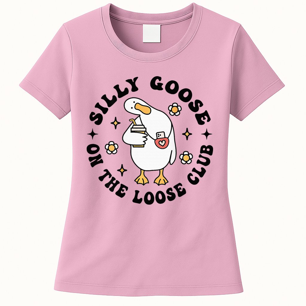 Silly Goose On The Loose Club Groovy Silly Goose Womens T-Shirt