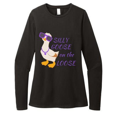 Silly Goose On The Loose Womens CVC Long Sleeve Shirt