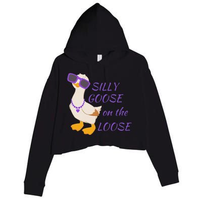 Silly Goose On The Loose Crop Fleece Hoodie