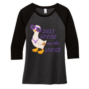 Silly Goose On The Loose Women's Tri-Blend 3/4-Sleeve Raglan Shirt