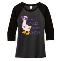 Silly Goose On The Loose Women's Tri-Blend 3/4-Sleeve Raglan Shirt