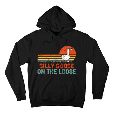 Silly Goose On The Loose Funny Vintage Silliest Goose Hoodie