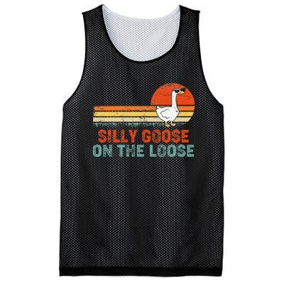 Silly Goose On The Loose Funny Vintage Silliest Goose Mesh Reversible Basketball Jersey Tank