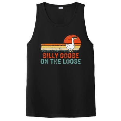 Silly Goose On The Loose Funny Vintage Silliest Goose PosiCharge Competitor Tank