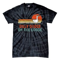 Silly Goose On The Loose Funny Vintage Silliest Goose Tie-Dye T-Shirt